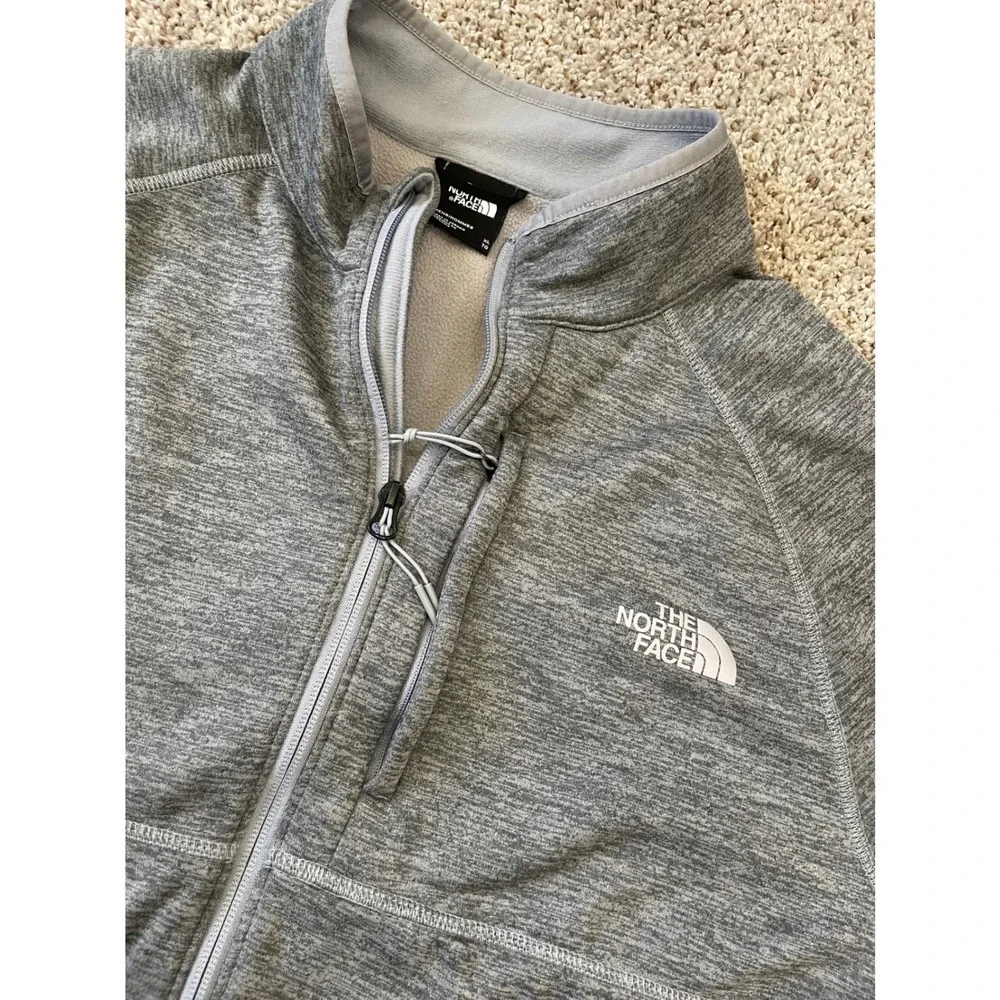 The North Face Mens XL Canyonlands Glacier Full Zip Jacket Gray Heathered Fleece